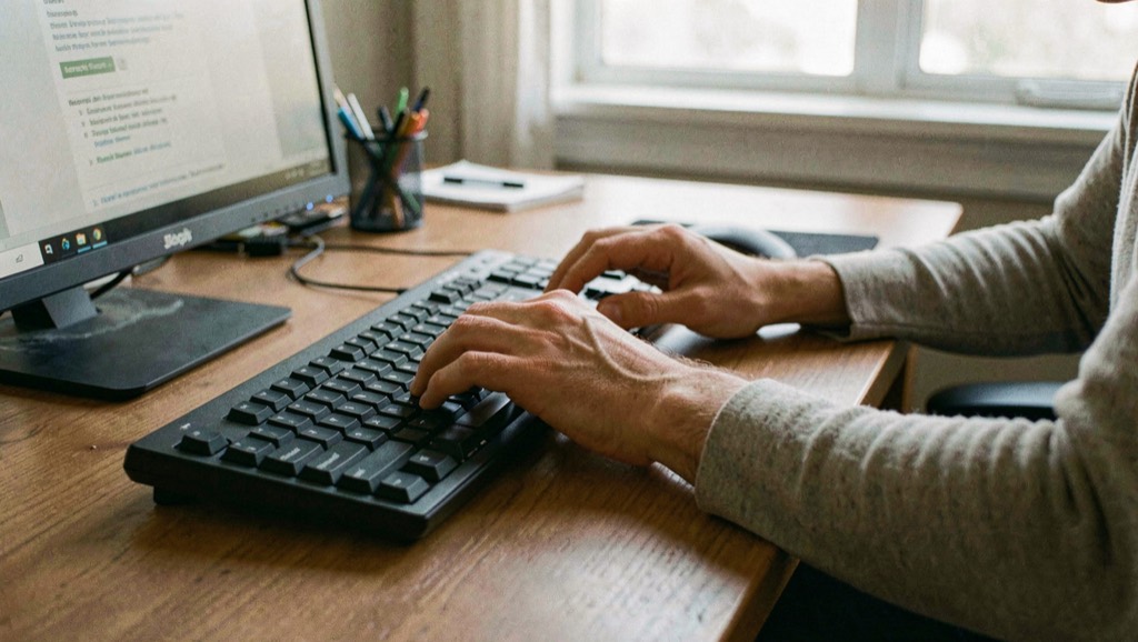 Desk setup that protects wrists during long sessions: a clear local view of the practice subject